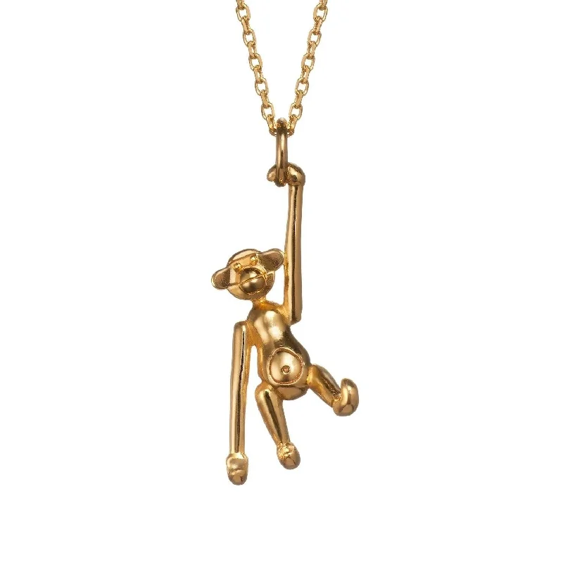 Ladies simple necklace-Monkey Gold Plated Necklace