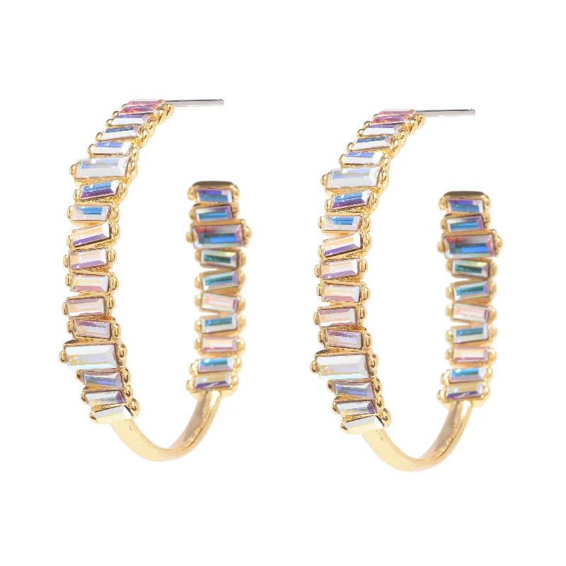 Ladies vintage earrings-Serena Hoops in Gold Unicorn