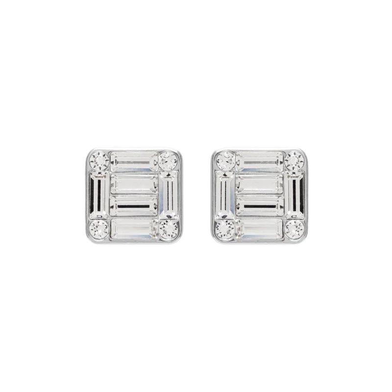 Ladies sparkly earrings-Kate Studs in Rhodium