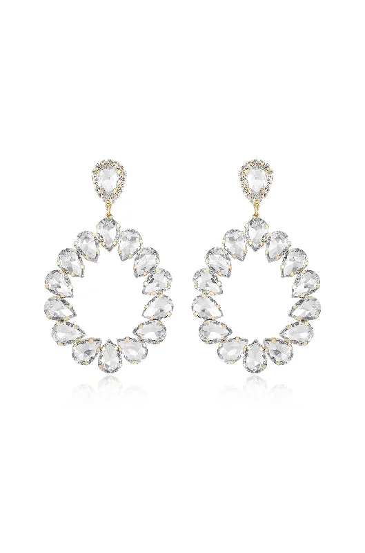 Ladies statement hoop earrings-Ring It In Crystal Earrings