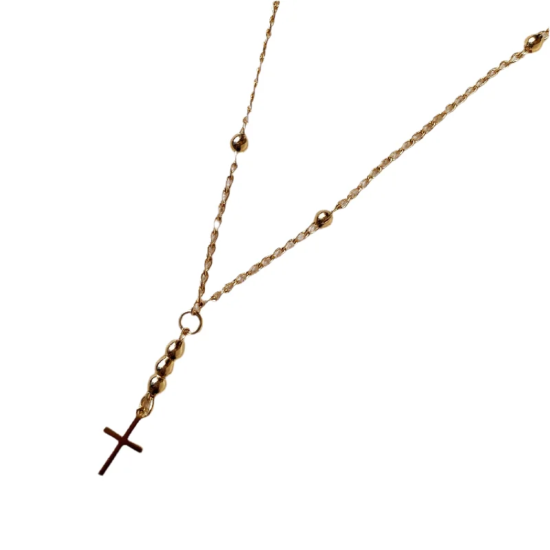 Ladies simple necklace-Audrey Gold Filled Simple Cross Necklace