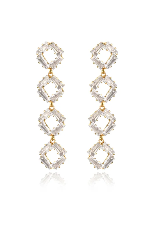 Ladies crystal stud earrings-Never Dull Your Shine Drop Earrings