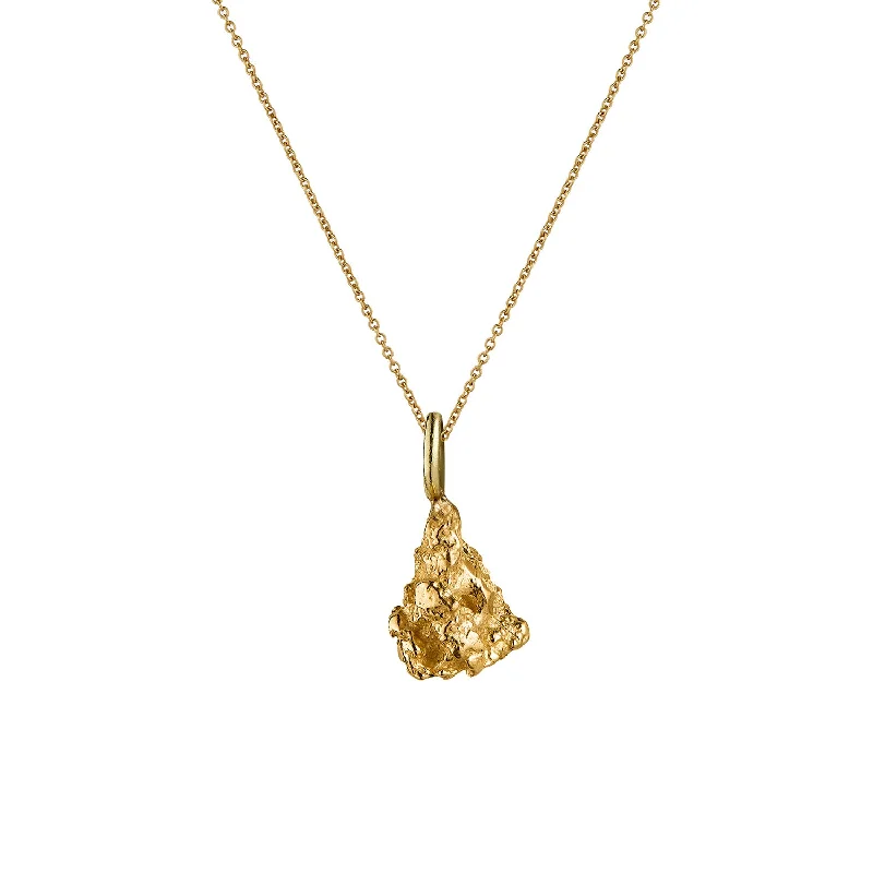 Ladies platinum necklace-Nugget 9K Gold Necklace