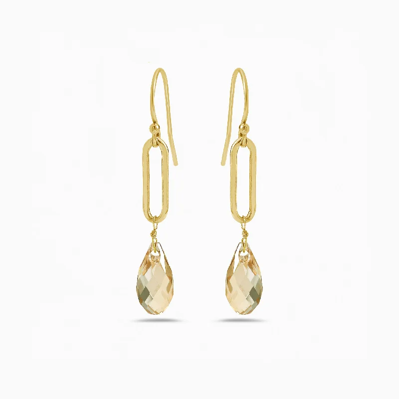 Ladies zirconia earrings-NEW CHAMPAGNE DROP EARRINGS