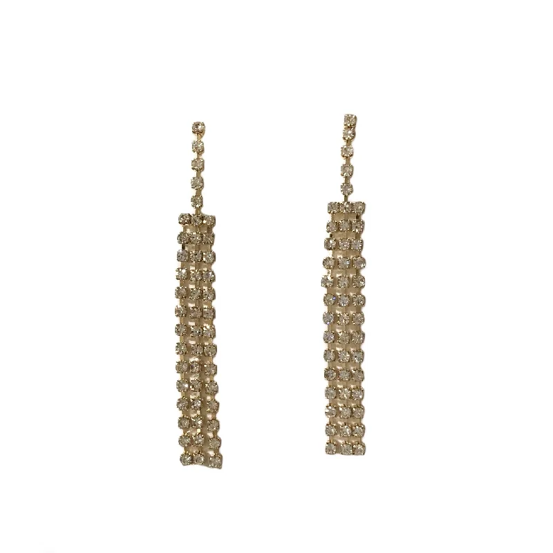 Ladies statement hoop earrings-Crysta Tassel Drop  Earrings