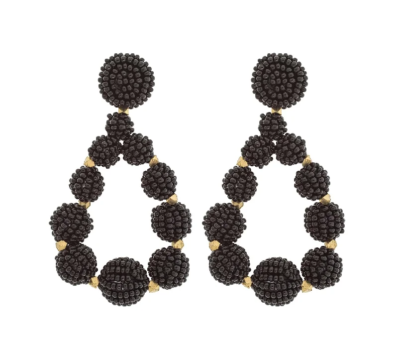 Ladies ear cuff earrings-<br>The Chelsea Teardrop <br> Black