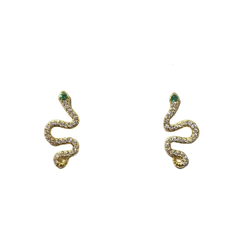 Ladies cubic zirconia earrings-Snake Crawler