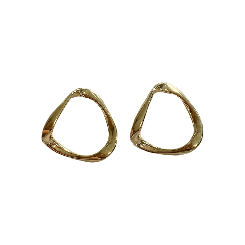 Ladies designer earrings-Geovana Wavy Triangle Studs