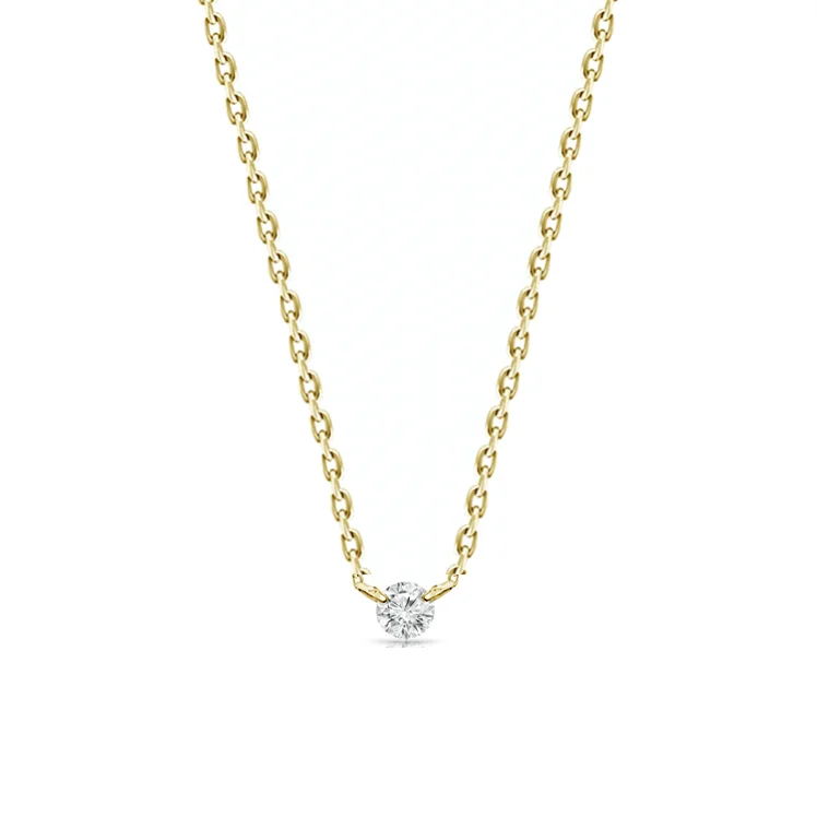 Ladies vintage necklace-0.10ct Floating Diamond Solitaire Necklace