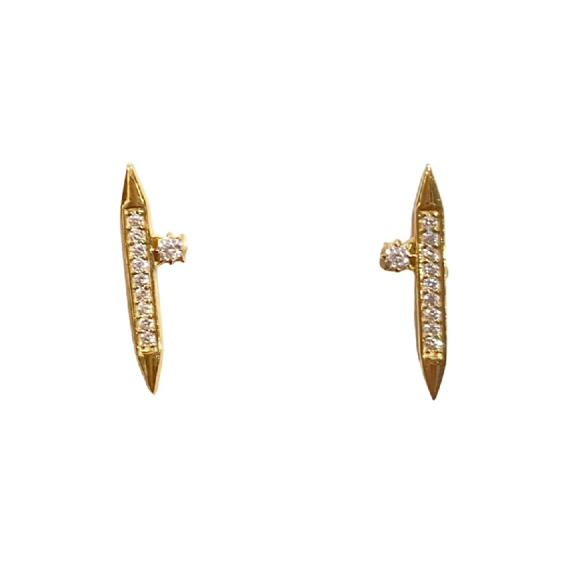 Ladies gold drop earrings-Barbara Spike Bar Earrings