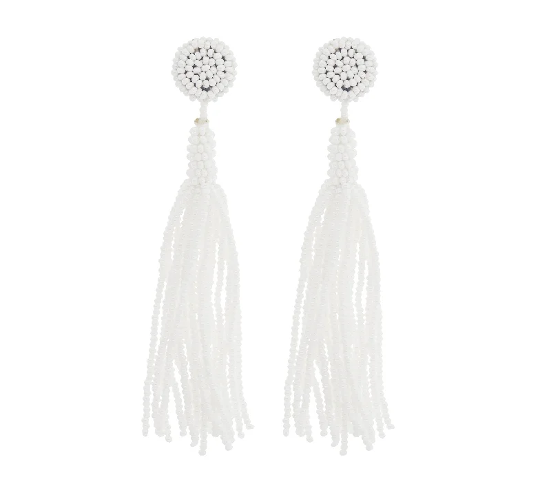 Ladies platinum earrings-<br>The Finley Earring <br> White