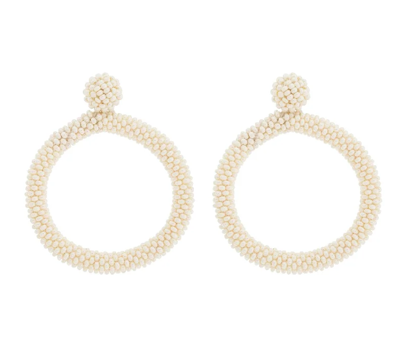 Ladies vintage drop earrings-<br>The Roll-On® Hoop <br> Cream