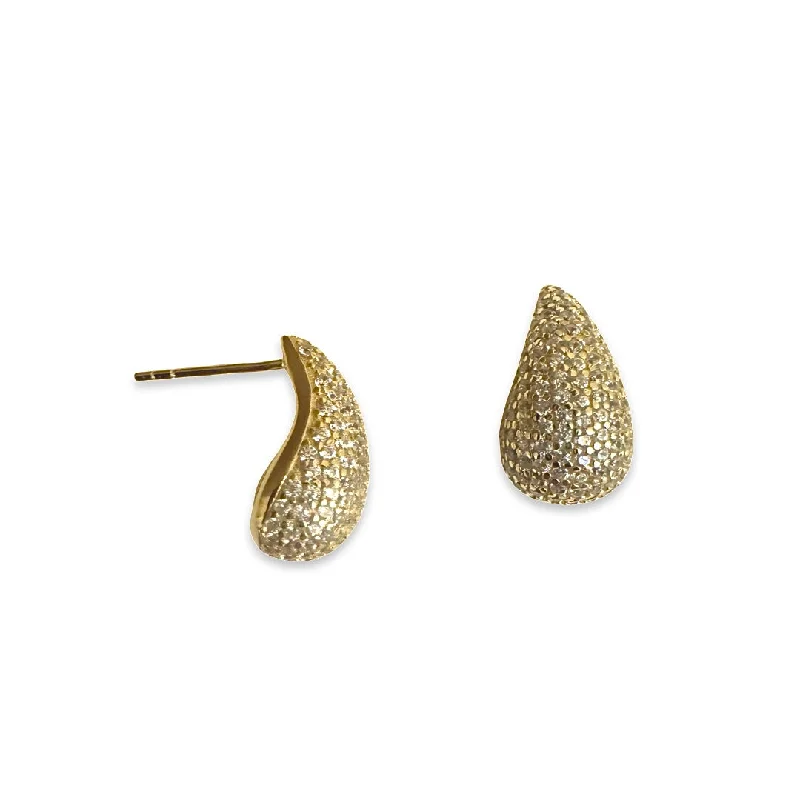 Ladies teardrop earrings-Raindrop Teardrop Studs