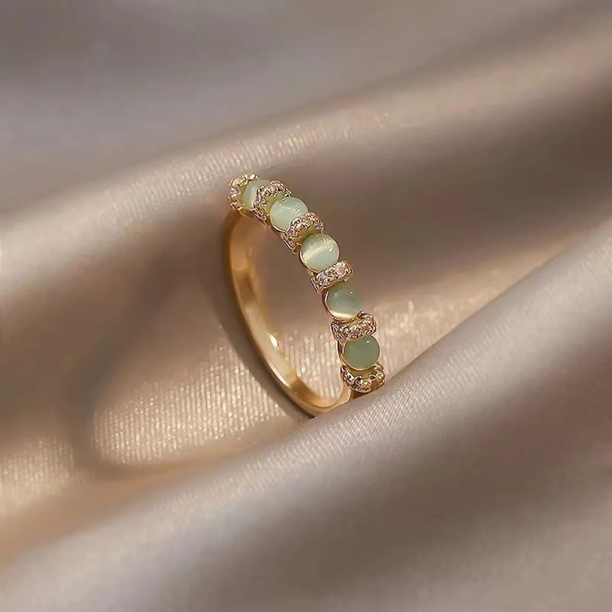 Ladies vintage diamond ring-Classic Style Geometric Alloy Inlay Opal Women's Rings