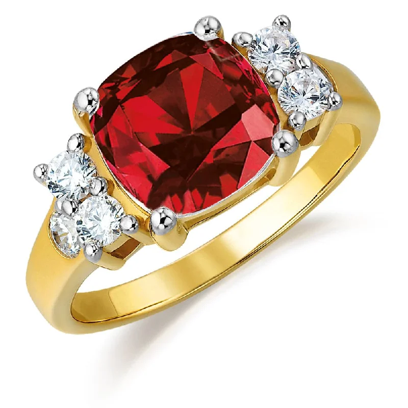 Ladies minimalist ring-Tru-Ruby Perfection Ring