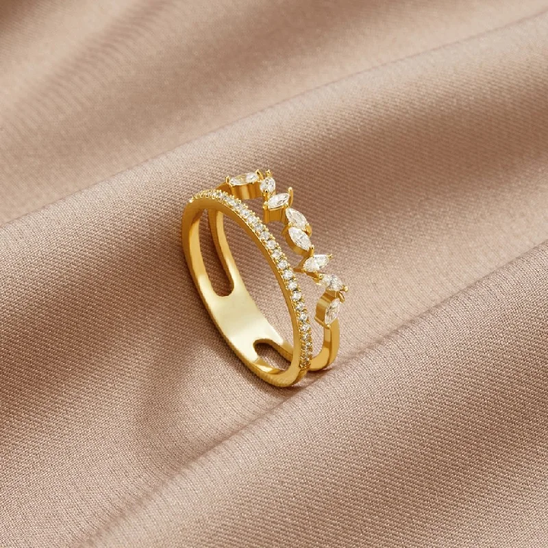 Ladies eternity ring-18K Gold Mia Crystal Ring