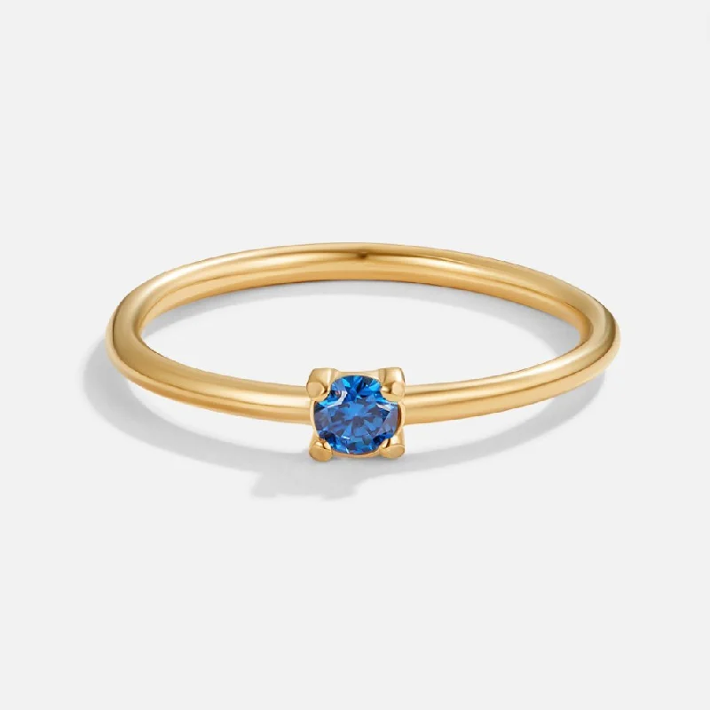 Ladies matching wedding rings-September Birthstone 18K Gold Ring