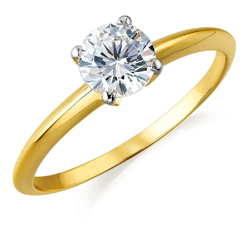 Ladies stackable engagement ring-1 ct. Tiffany Style 4-Claw Solitaire Ring