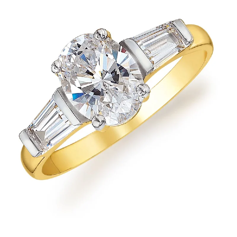 Ladies custom ring-Oval Baguette Cut Ring