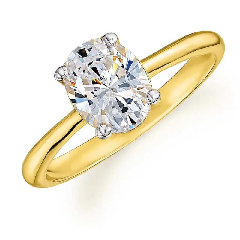 Ladies birthstone ring-Oval Cut Solitaire Ring