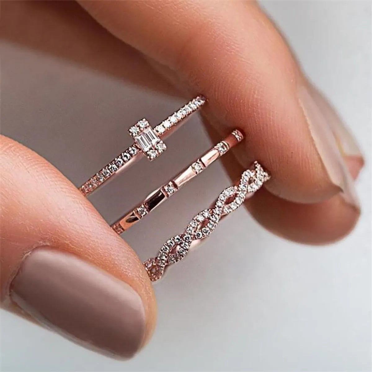 Ladies diamond halo engagement ring-New Fashion Zircon Creative Cross Copper Fine Ring