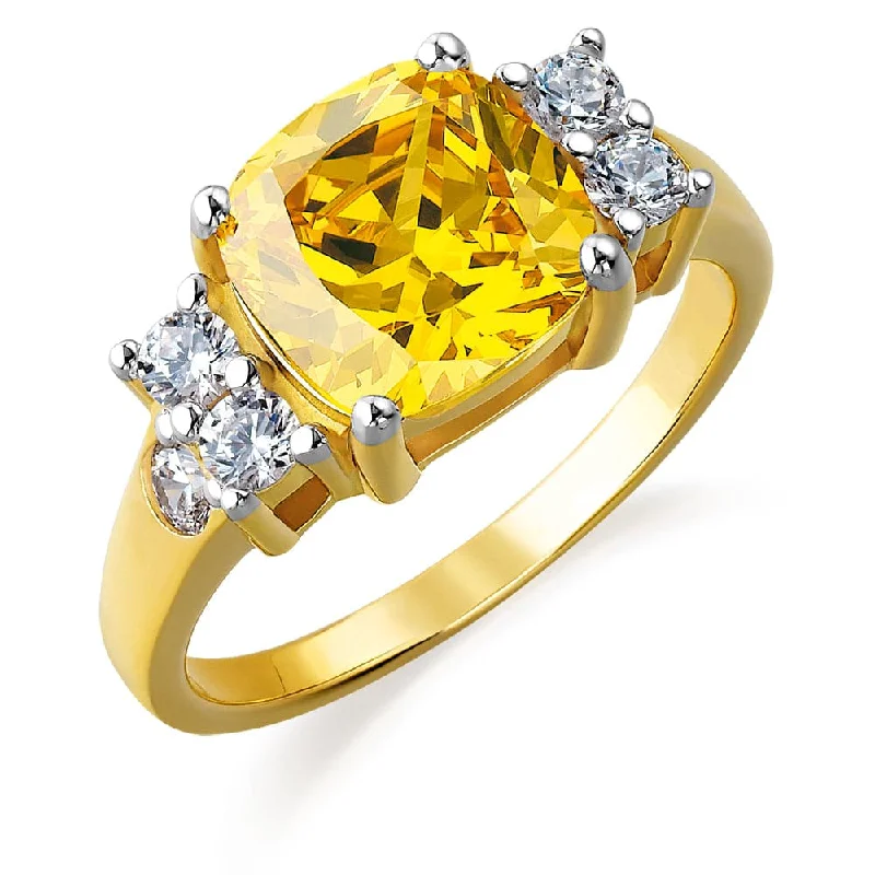 Ladies oval sapphire ring-Yellow Perfection Ring