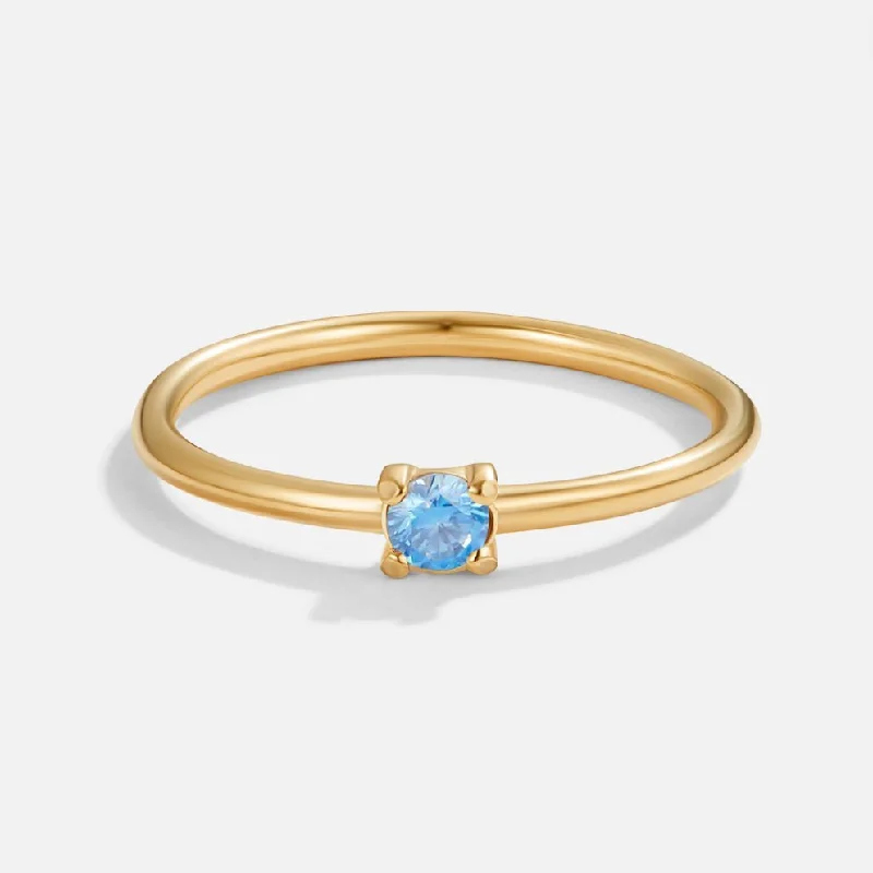 Ladies pearl ring-March Birthstone 18K Gold Ring