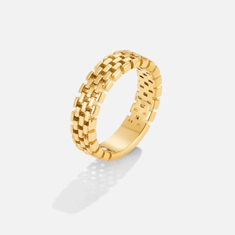 Ladies vintage diamond ring-Niyah Chain Link Ring