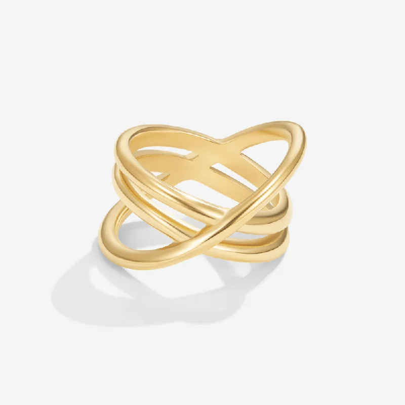 Ladies cocktail diamond ring-Brooke Infinity Loop Ring