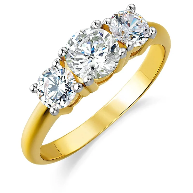 Ladies luxury engagement ring-2 ct. t.w. Trilogy Ring