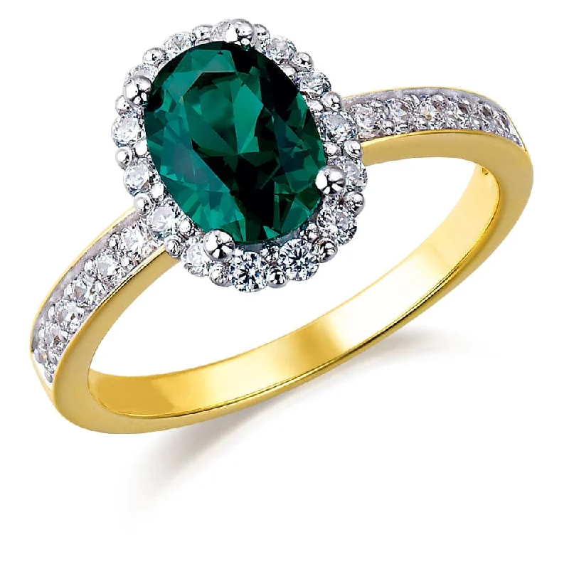 Ladies wedding and engagement ring set-Tru-Emerald Cincature Ring