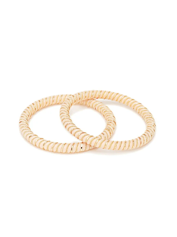 Ladies tennis bracelet-Golden Bangles (Gold) - Ruby Raang