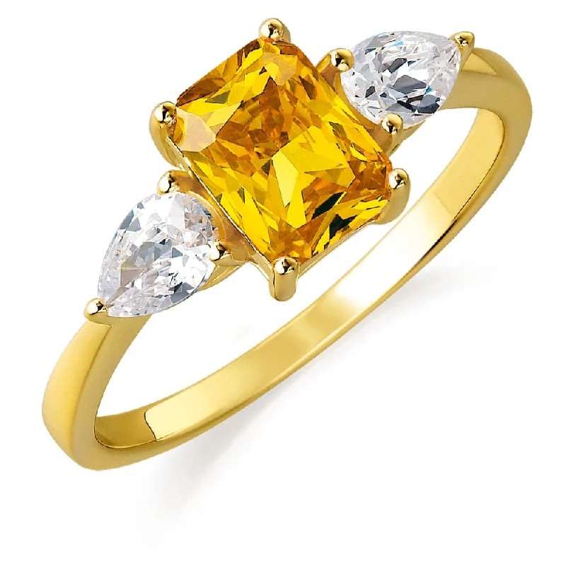 Ladies cushion cut ring-Yellow Inspiration Ring