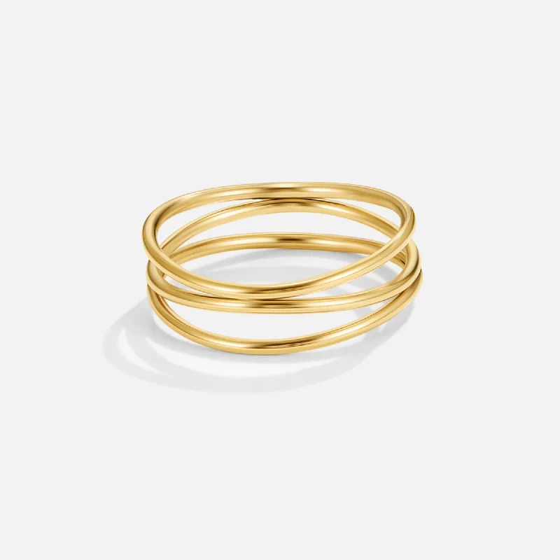 Ladies anniversary ring-Gold Infinity Loop Ring