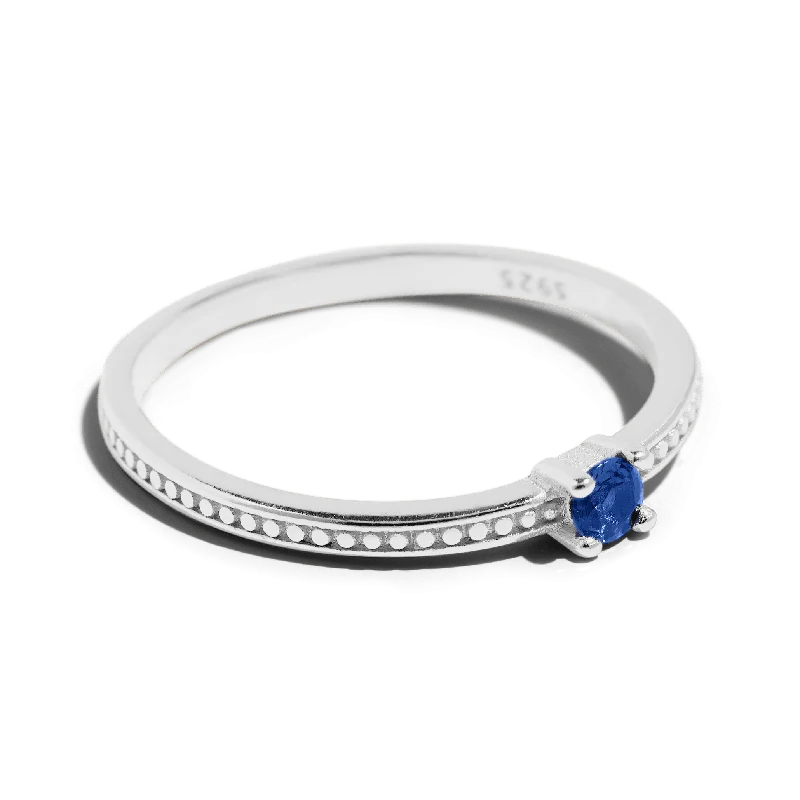 Ladies oval ring-THE EMMA RING BLUE - sterling silver