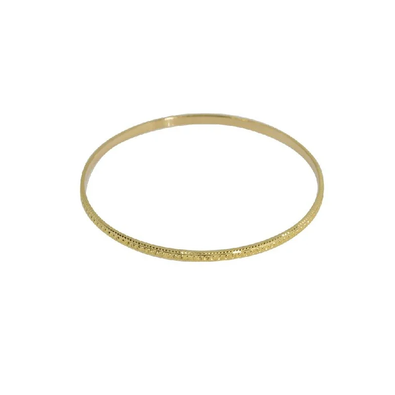 Ladies wrist bangle-22K Yellow Gold Bangles, Set of 6 W/ Thin Lightly Textured Frame, Size 2.1