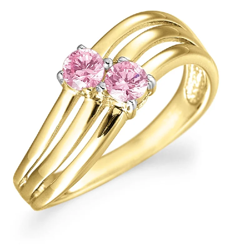 Ladies diamond eternity ring-Pink Togetherness Ring