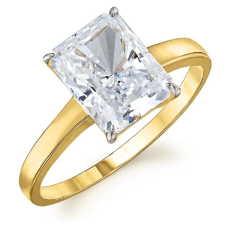 Ladies ruby ring-Radiant Cut Solitaire Ring