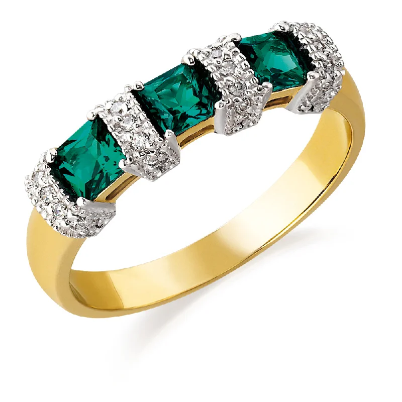 Ladies gemstone wedding ring-Tru-Emerald Frozen Parfait Ring