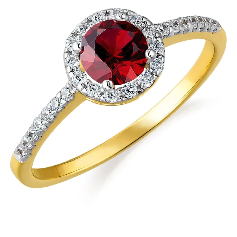 Ladies black diamond ring-Tru-Ruby Posh Halo Ring