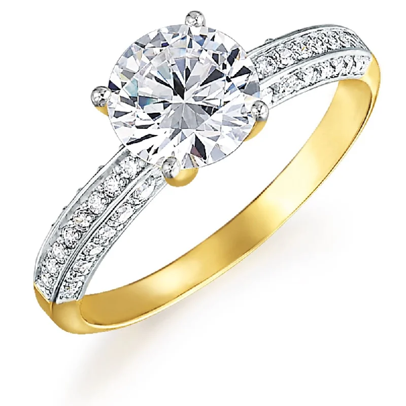 Ladies silver engagement ring-Dazzling Solitaire Ring