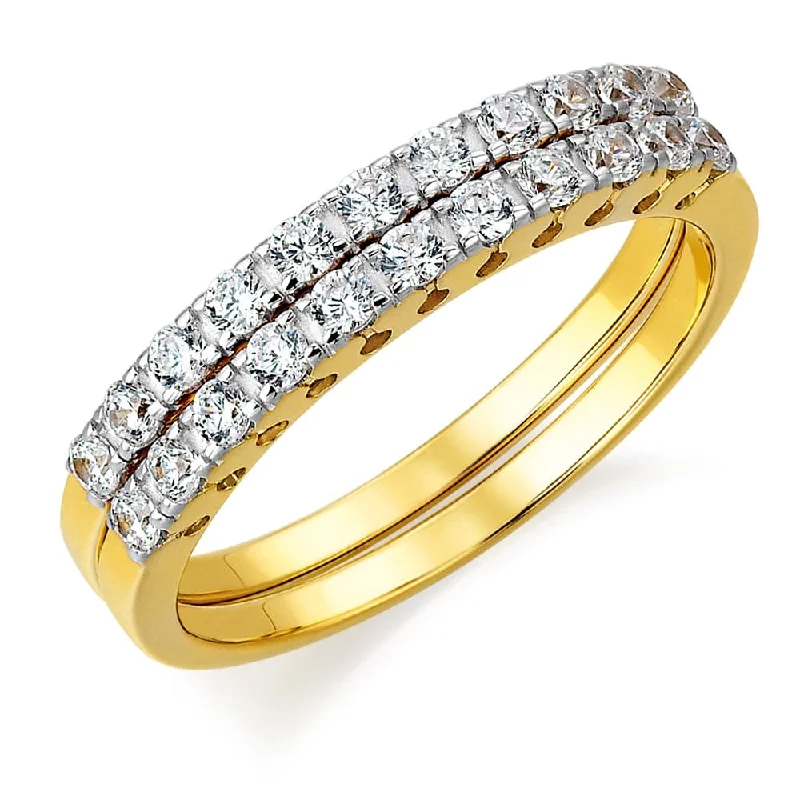 Ladies halo diamond ring-Charming Twinset Ring