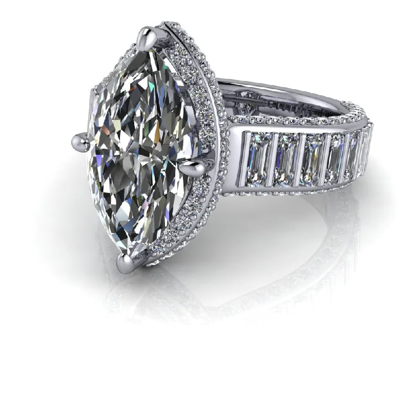 Ladies engagement ring-Indy No. 3 Moissanite Ring