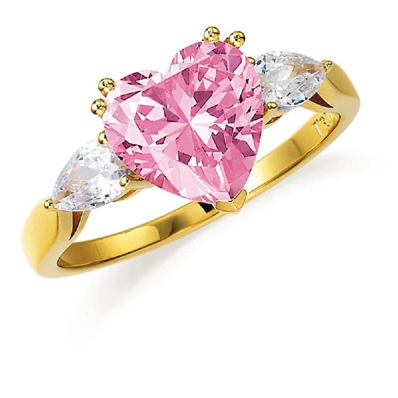 Ladies modern diamond ring-Pink Heart Billionaire Ring