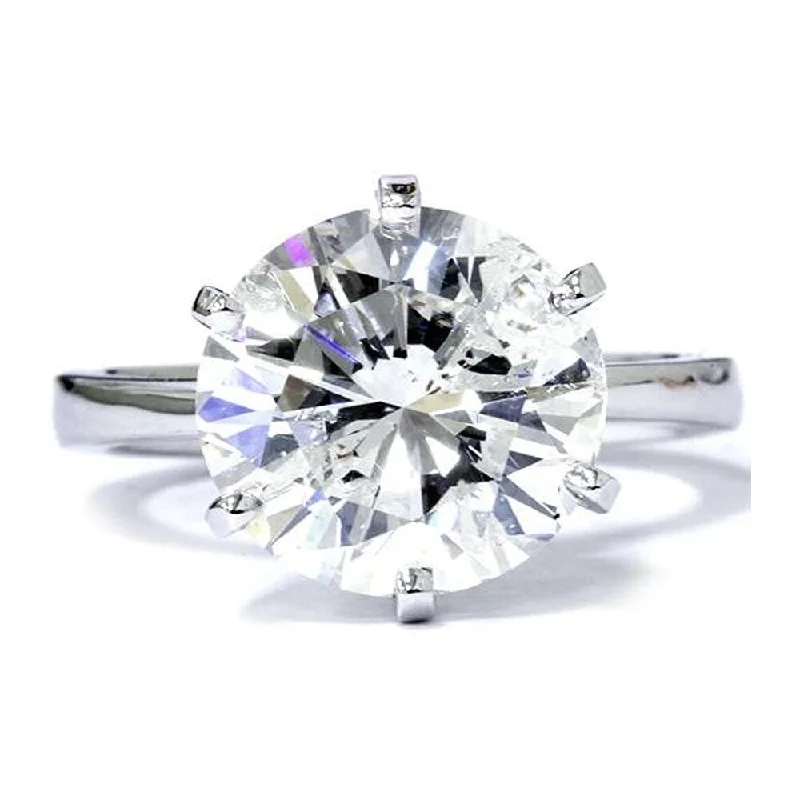 Ladies vintage engagement rings-Pompeii3 14k White Gold 3ct TDW Clarity Enhanced Diamond Solitaire Engagement Ring