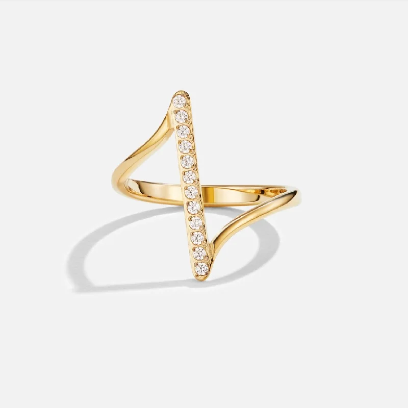 Ladies princess cut diamond ring-Mila Twisted Gold Ring