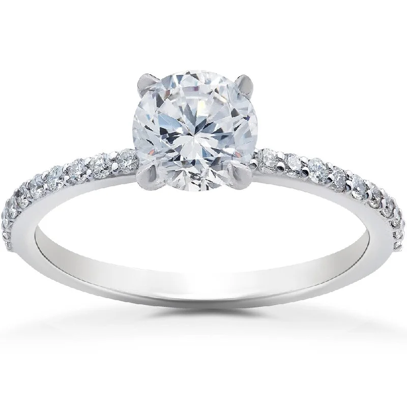 Ladies engagement rings with intricate designs-1 1/4ct Lab Grown Diamond Sophia Engagement Ring 14k White Gold