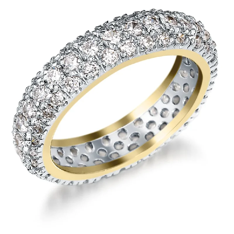 Ladies classic solitaire ring-Crystal Ice Eternity Ring