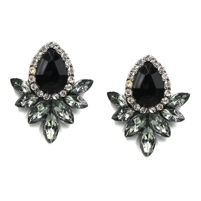 Ladies square ring-Alloy Fashion Geometric Earring  (black) Nhjj4064-black