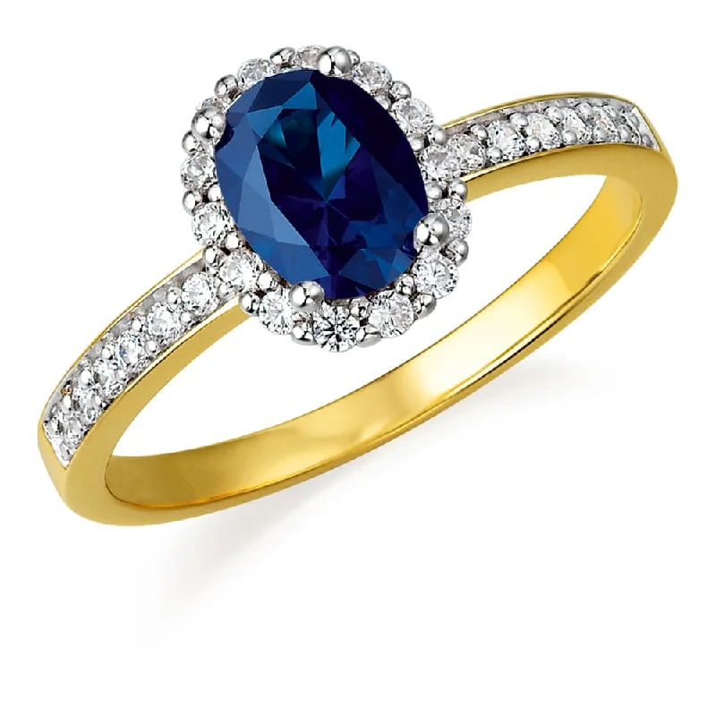 Ladies blue topaz ring-Tru-Sapphire Cincature Ring